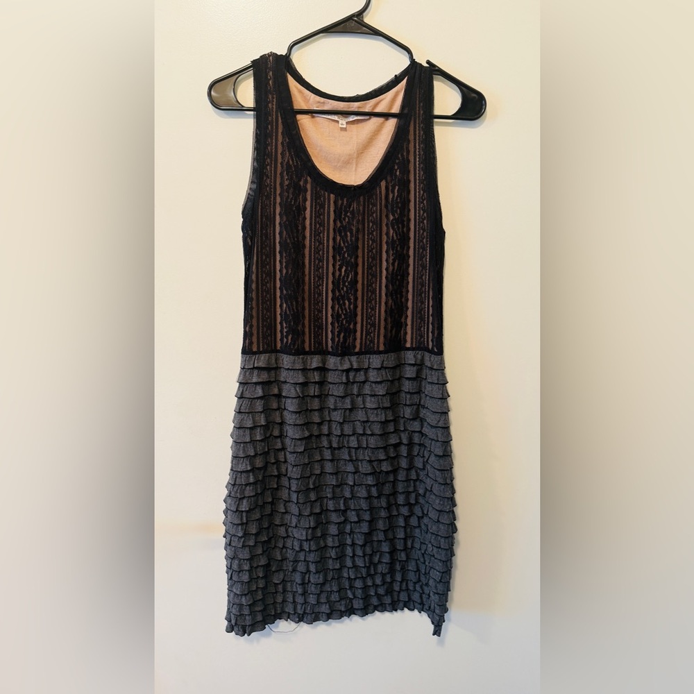 RACHEL Rachel Roy Black Pleated Tiered Sundress